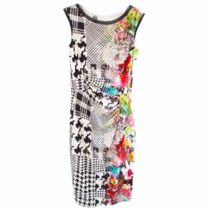 Basler houndstooth unique print bodycon dress